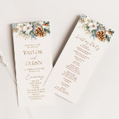 Winter Blume Pine Tree Cone Hochzeit Programm