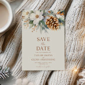 Winter Blume Pine Tree Cone Hochzeit Save The Date