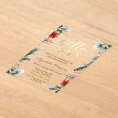 Winter Blume Poinsettia 80. Geburtstag Acryleinladungen (Ablage )