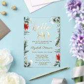 Winter Blume Poinsettia 80. Geburtstag Acryleinladungen (In Situ (Hochzeit))