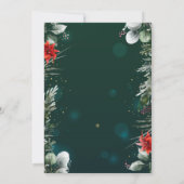 Winter Blume Poinsettia Grün 40. Geburtstag Einladung (Rückseite)