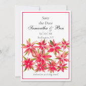 Winter Blume Poinsettia Hochzeit retten das Datum Save The Date (Vorderseite)