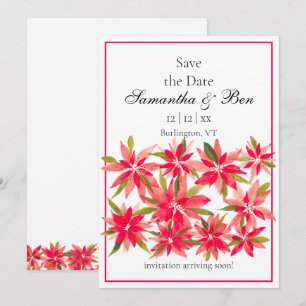 Winter Blume Poinsettia Hochzeit retten das Datum Save The Date