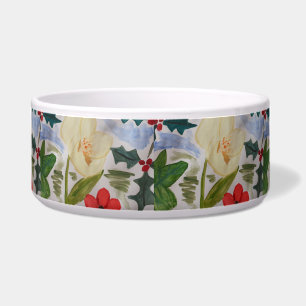 Winter Blume und Holly Pet Bowl Napf