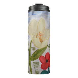 Winter-Blume und Holly-Thermal-Tumbler Thermosbecher