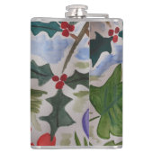 Winter Blume und Holly Vinyl Wrapped Flask Flachmann (Rückseite)