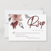 Winter Blume Wasserfarbeneihe RSVP Karte (Vorderseite)