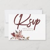 Winter Blume Wasserfarbeneihe RSVP Karte (Rückseite)