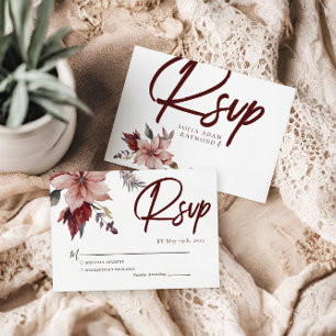 Winter Blume Wasserfarbeneihe RSVP Karte