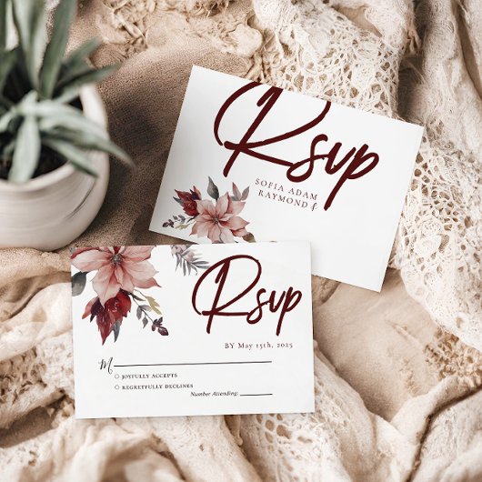 Winter Blume Wasserfarbeneihe RSVP Karte