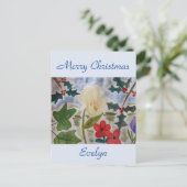 Winter Blume & Weihnachten Postkarte (Stehend Vorderseite)