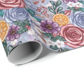 Winter Blume Weihnachten Weihnachtswrapping Paper Geschenkpapier (Rolleneckpunkt)