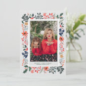 Winter Blume Weihnachts Foto Feiertagskarte (Stehend Vorderseite)