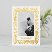 Winter Blume Weihnachts Foto Folien Feiertagskarte (Stehend vorne)