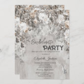 Winter Blume Wonderland Bachelorette Einladung (Vorne/Hinten)