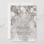 Winter Blume Wonderland Wedding Einladung (Vorderseite)
