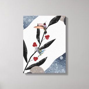 Winter-Blumen-Abstrakt Leinwanddruck