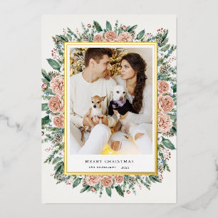 Winter-Blumen-Foto-Urlaub-Folie-Einladung Folieneinladung