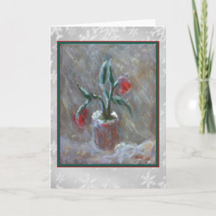 Winter-Blumen-Kunst-Karte Feiertagskarte