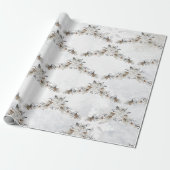Winter-Blumen-Tannenzapfen-Feiertag Geschenkpapier (Ungerollt)
