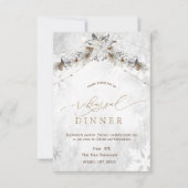 Winter-Blumen-Tannenzapfen-Probedinner Einladung (Vorderseite)