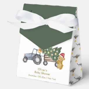 Winter-Blumen-Weihnachtsbaum-Traktor-Bär-Baby-Part Geschenkschachtel