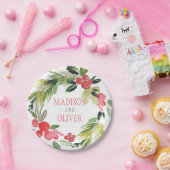 Winter-BlumenAquarell-Kranz Wedding | Pappteller (Party)