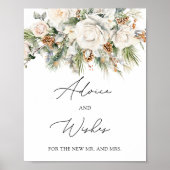 Winter-Blumenberatung und Wünsche für Neugeborene Poster (Vorne)