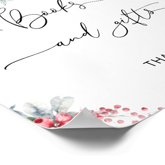 Winter Blumenbücher und Geschenke Kinderdusche Poster (Ecke)