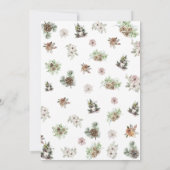 Winter Blumengrün Babydusche Einladung (Rückseite)