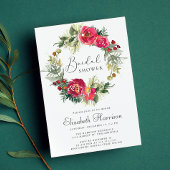 Winter Blumengrün Brautparty Einladung