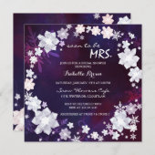 Winter-Blumenkranz Lila Brautparty Einladung (Vorne/Hinten)