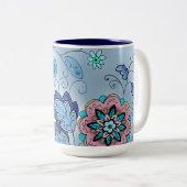 Winter-BlumenTasse Zweifarbige Tasse (VorderseiteRechts)