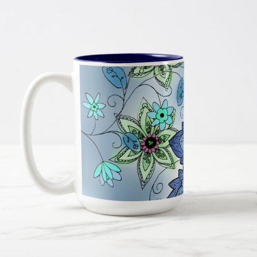 Winter-BlumenTasse Zweifarbige Tasse (Links)