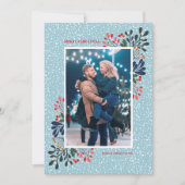 Winter-Blumenweihnachtsfest Foto Feiertagskarte (Vorderseite)