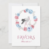 Winter Blush Pink Baby Dusche Favorit Tischschild Einladung (Vorderseite)