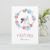 Winter Blush Pink Baby Dusche Favorit Tischschild Einladung (Stehend Vorderseite)