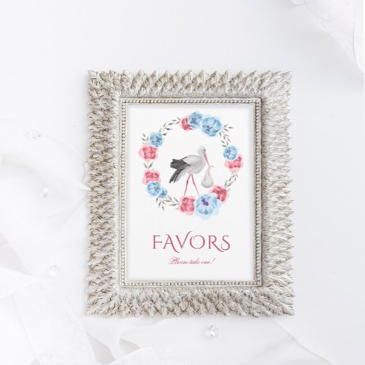 Winter Blush Pink Baby Dusche Favorit Tischschild Einladung