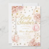 Winter Blush Pink BläsernBaby Dusche Einladung (Vorderseite)