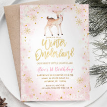Winter Blush Pink Snowflakes Onederland Geburtstag