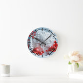 Winter-Blüten-Komposition Runde Wanduhr (Zuhause)