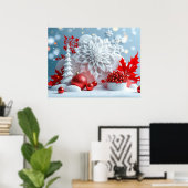 Winter-Blütenkomposition Poster (Heimbüro)