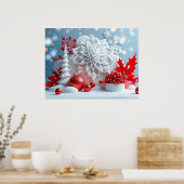 Winter-Blütenkomposition Poster (Küche)