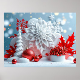 Winter-Blütenkomposition Poster