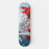Winter-Blütenkomposition Skateboard (Vorderseite)