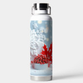 Winter-Blütenkomposition Trinkflasche (Rückseite)