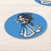 Winter Bly Dancer Goddess Runder Pappuntersetzer (Angewinkelt)