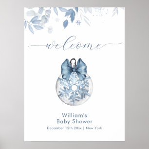 Winter-Bogen-Schneeflocken-Ornament Baby-Shower-Wi Poster