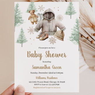 Winter Boho Baby Clothes Kinderdusche Einladung