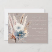 Winter Boho Floral | Beige Probe Dinner Einladung (Vorderseite)